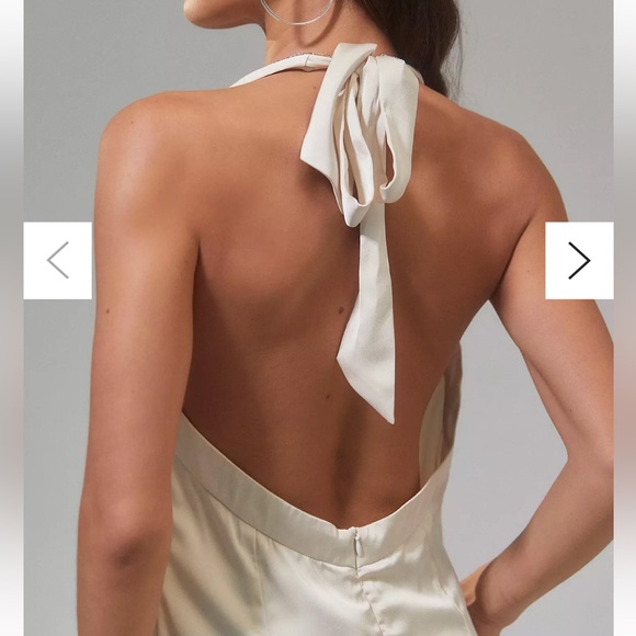 New White Satin Mini Dress - Picture 2 of 2